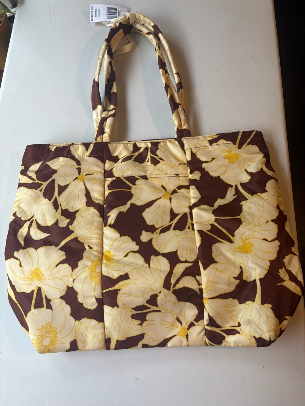 Vera Bradley Tote Bag – Brown & Yellow Floral, NWT - Picture 2 of 7